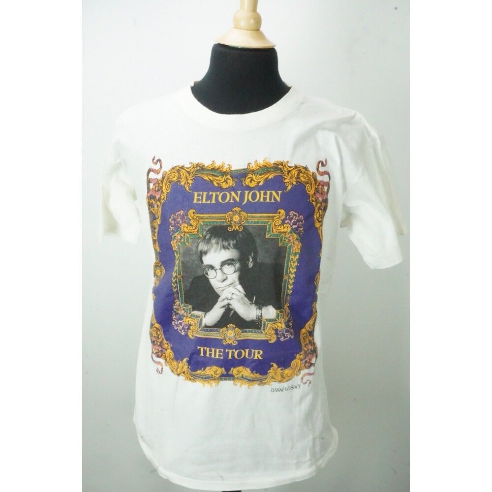 Elton John Gianni Versace World Tour 92/93 VTG PreShrunk Cotton USA Lexington L